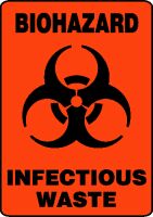 Biohazard Infectious Waste (W/Graphic) Dura Aluma-Lite 14" x 10"