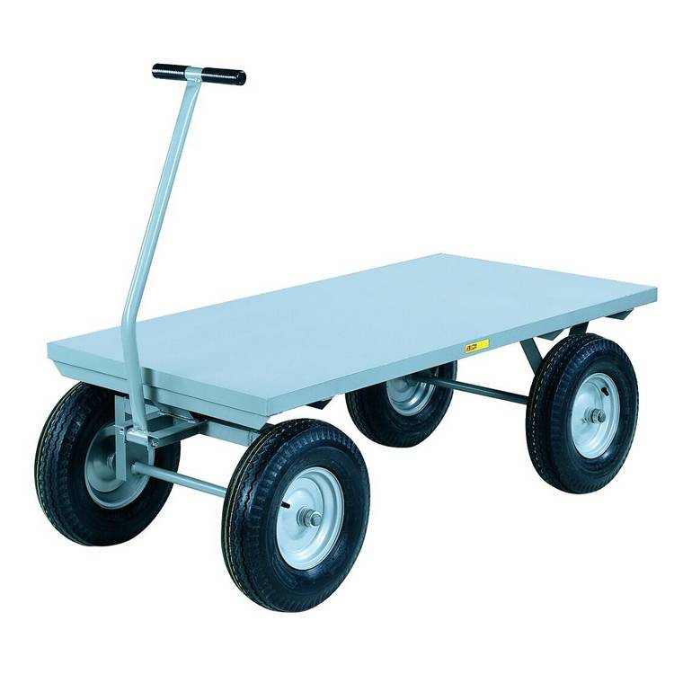 Little Giant 30" x 60" Heavy Duty Wagon Truck w/ 16" Pneumatic Wheels & Flush Deck