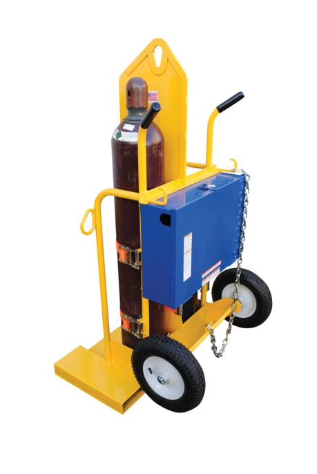 Fire Protection Welding Cylinder Torch Cart w/ Foam Filled Wheels & Cutting Torch Box