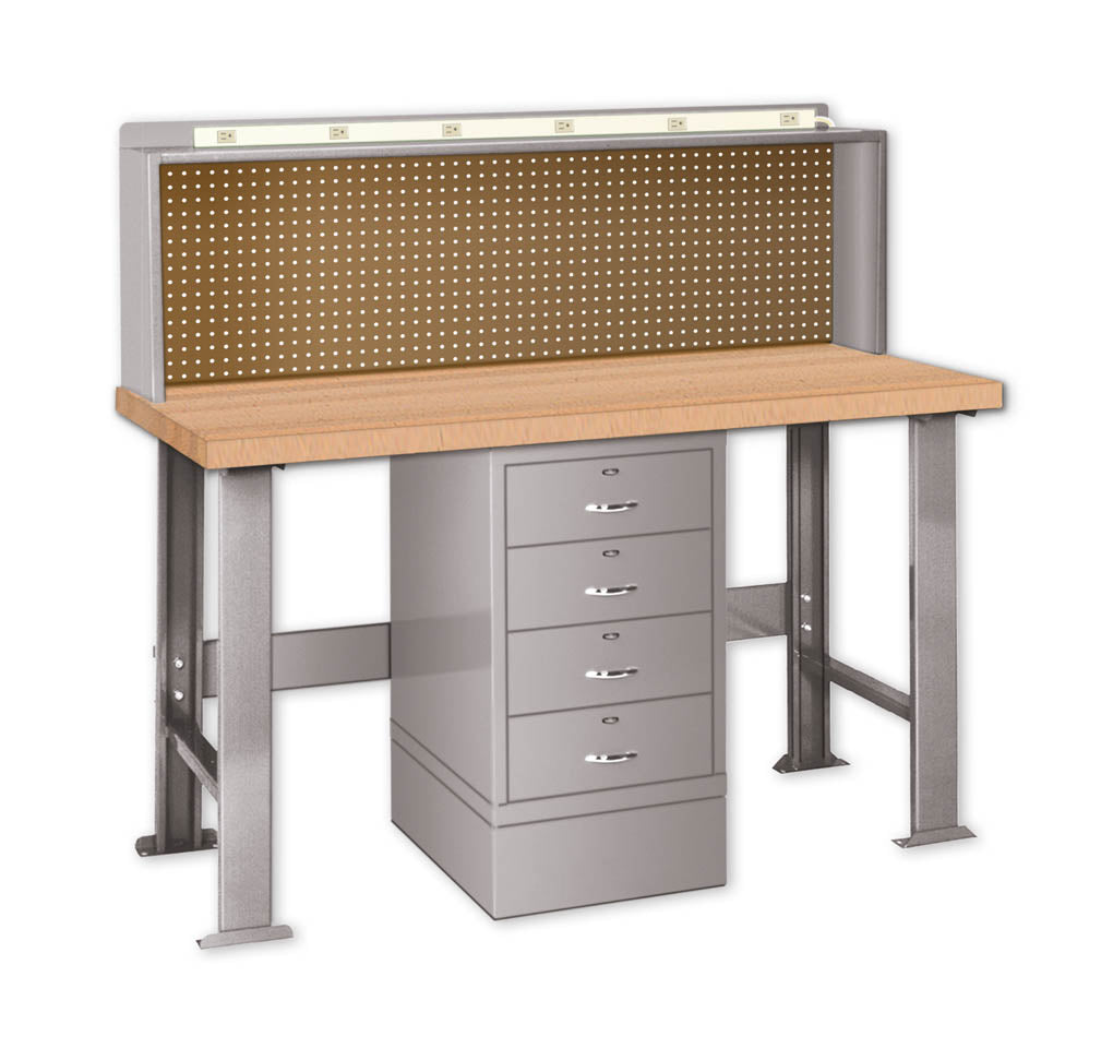 Pucel 30" x 48" Center Drawer Work Station w/ Wood Top