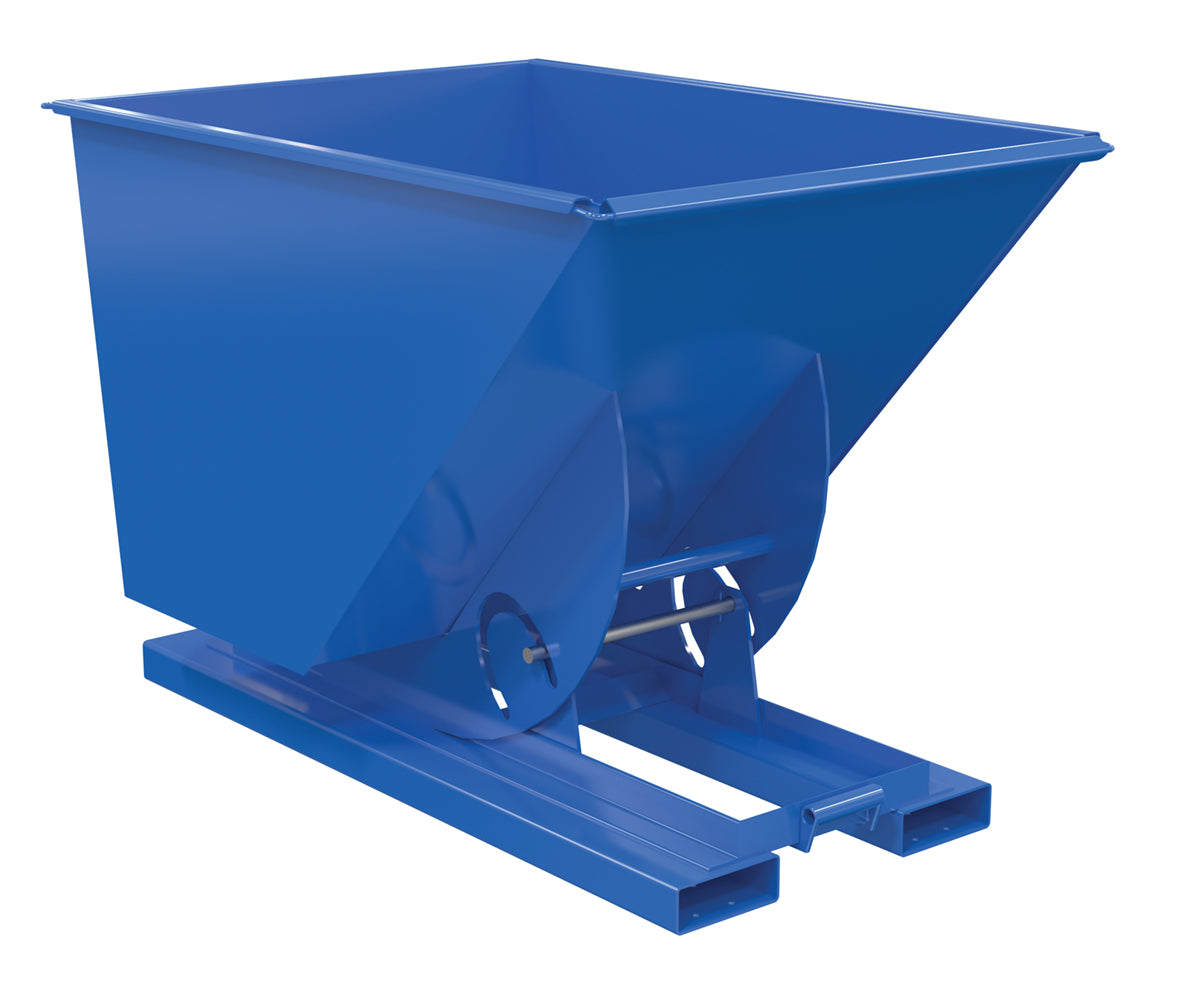 Vestil Steel Heavy Duty No Bump & Dump Hopper 1 Cubic Yard 6000 Lb. Capacity Blue