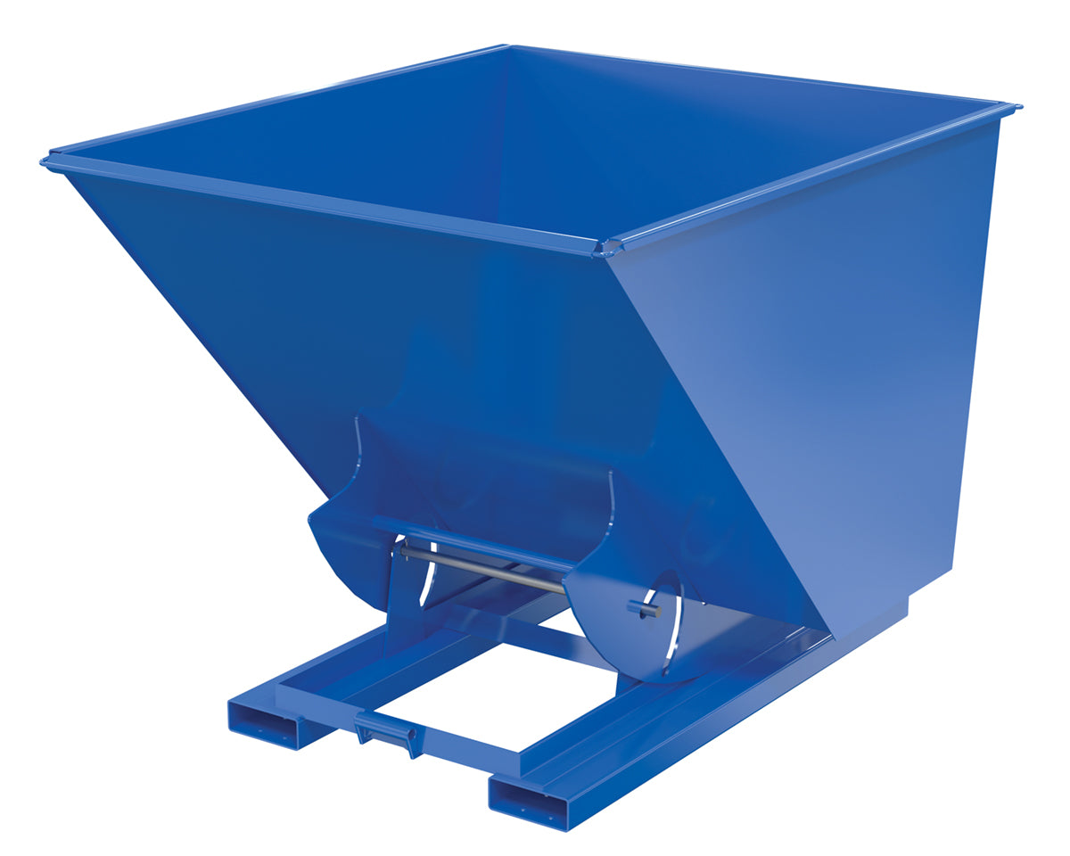 Vestil Steel Heavy Duty No Bump & Dump Hopper 2 Cubic Yard 6000 Lb. Capacity Blue