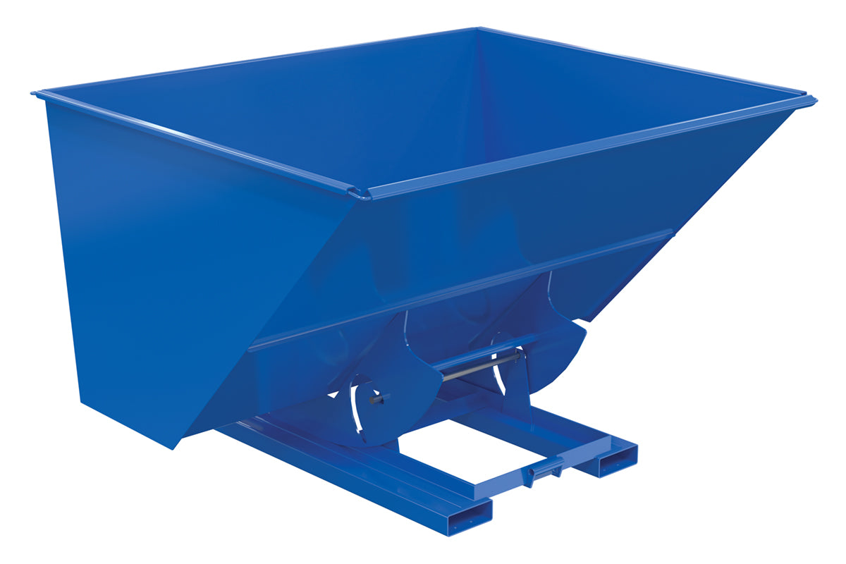 Vestil Steel Heavy Duty No Bump & Dump Hopper 3 Cubic Yard 6000 Lb. Capacity Blue