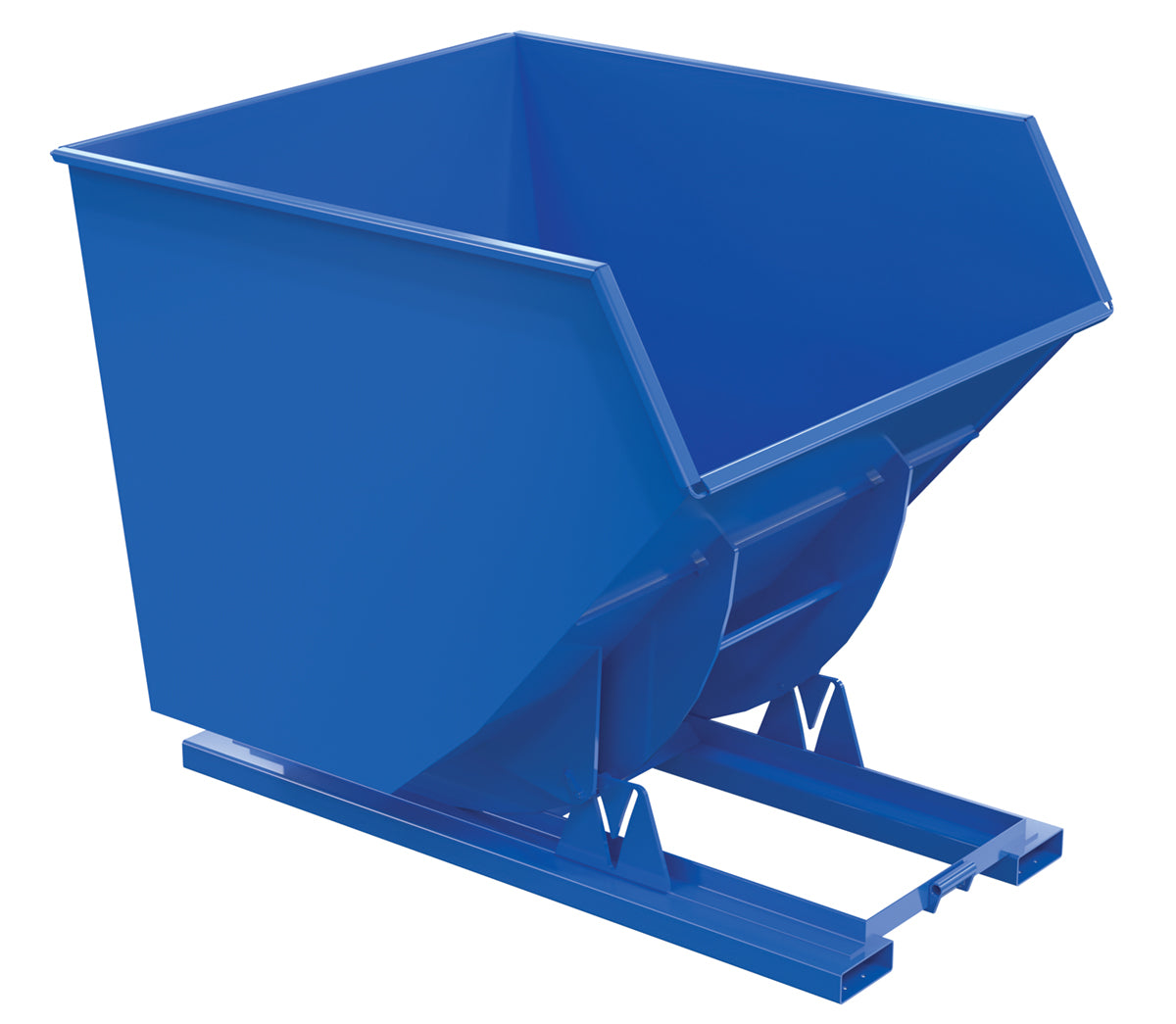 Vestil Steel Heavy Duty No Bump & Dump Hopper 3-1/2 Cubic Yard 6000 Lb. Capacity Blue