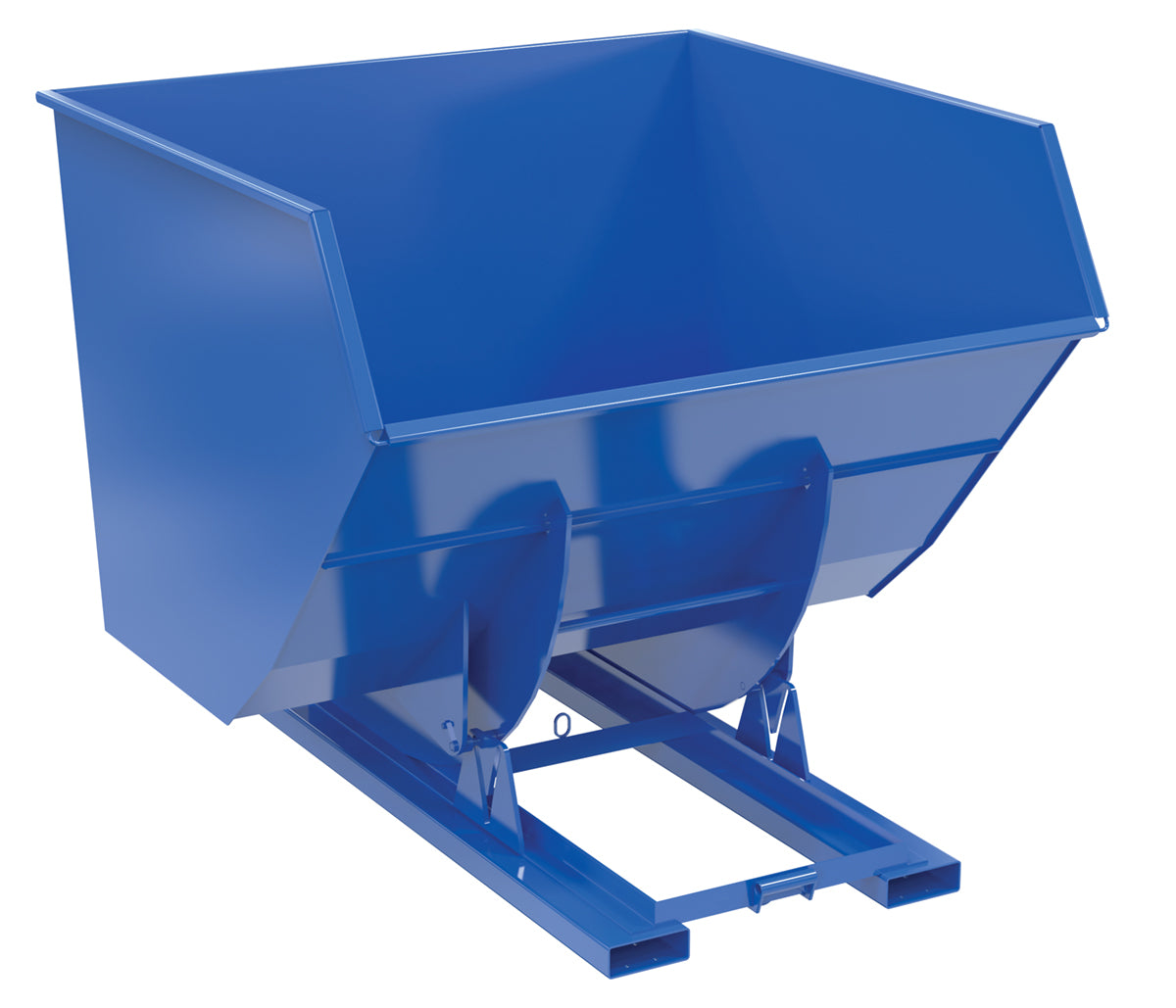 Vestil Steel Heavy Duty No Bump & Dump Hopper 4 Cubic Yard 6000 Lb. Capacity Blue