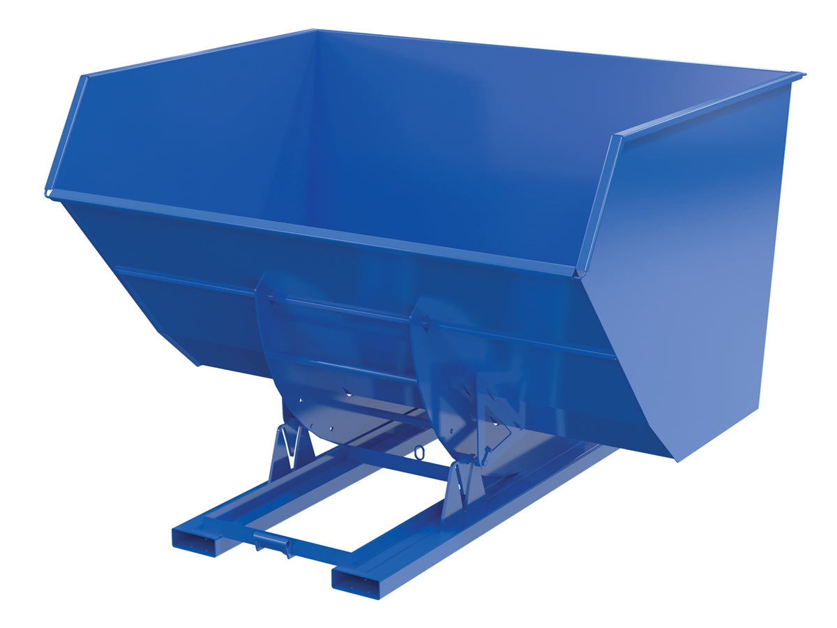 Vestil Steel Heavy Duty No Bump & Dump Hopper 5 Cubic Yard 6000 Lb. Capacity Blue