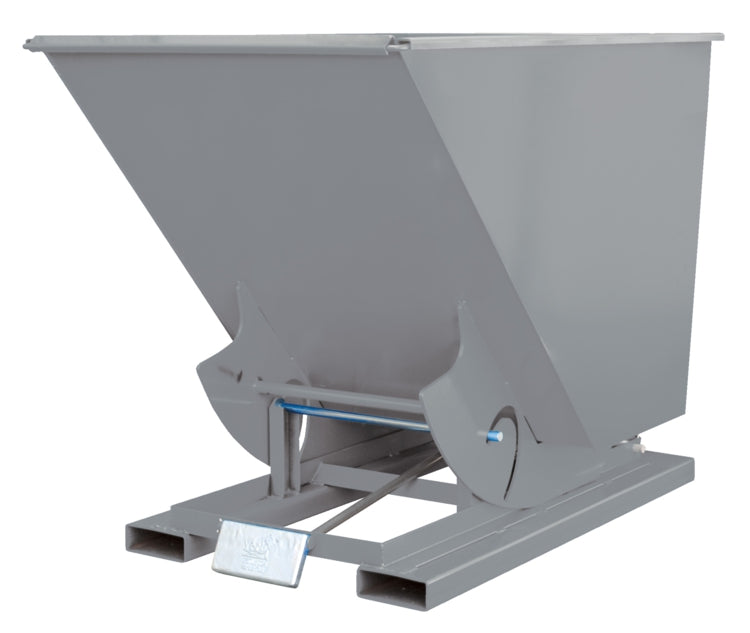 1/4 CuYd 70 Degree Medium Duty Self Dumping Hopper w/ Bumper Release - Gray