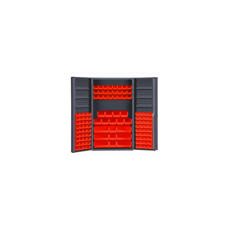 DURHAM DDC 48X24X72, 114B, 2S, #17 RED BINS - Model DC48-114-6DS-1795