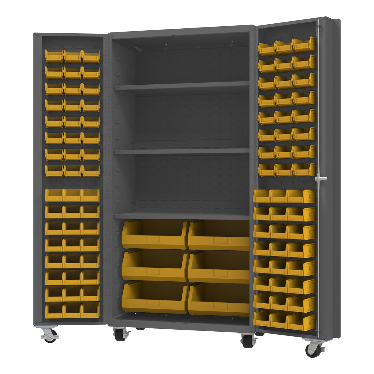Mobile Cabinet, 102 Bins, 3 shelves