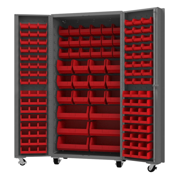 Mobile Bin Cabinet, 132 Bins