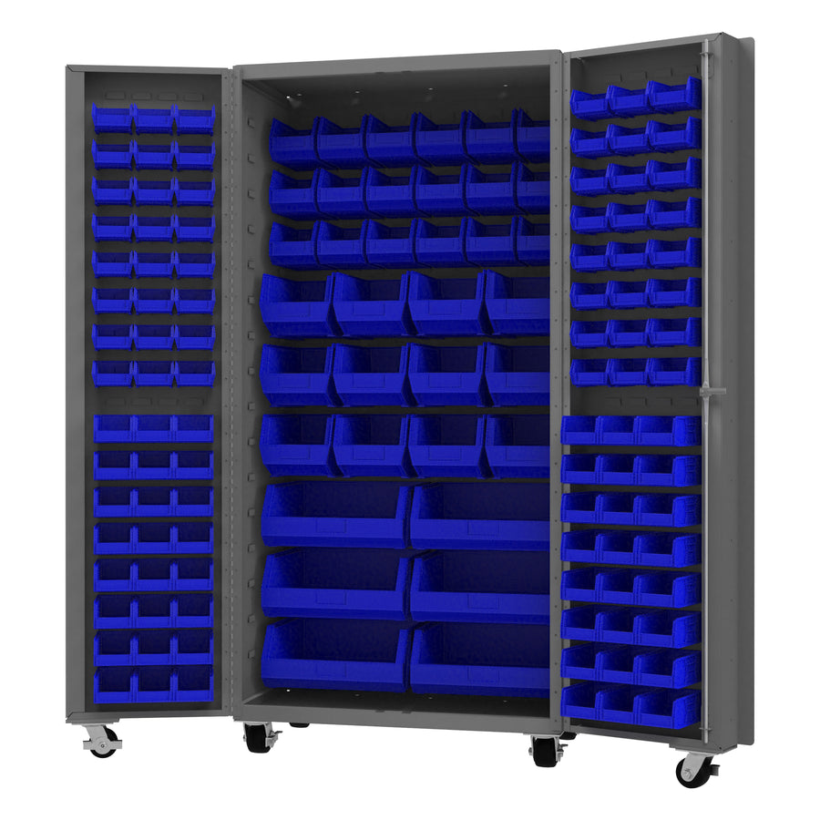 Mobile Bin Cabinet, 132 Bins