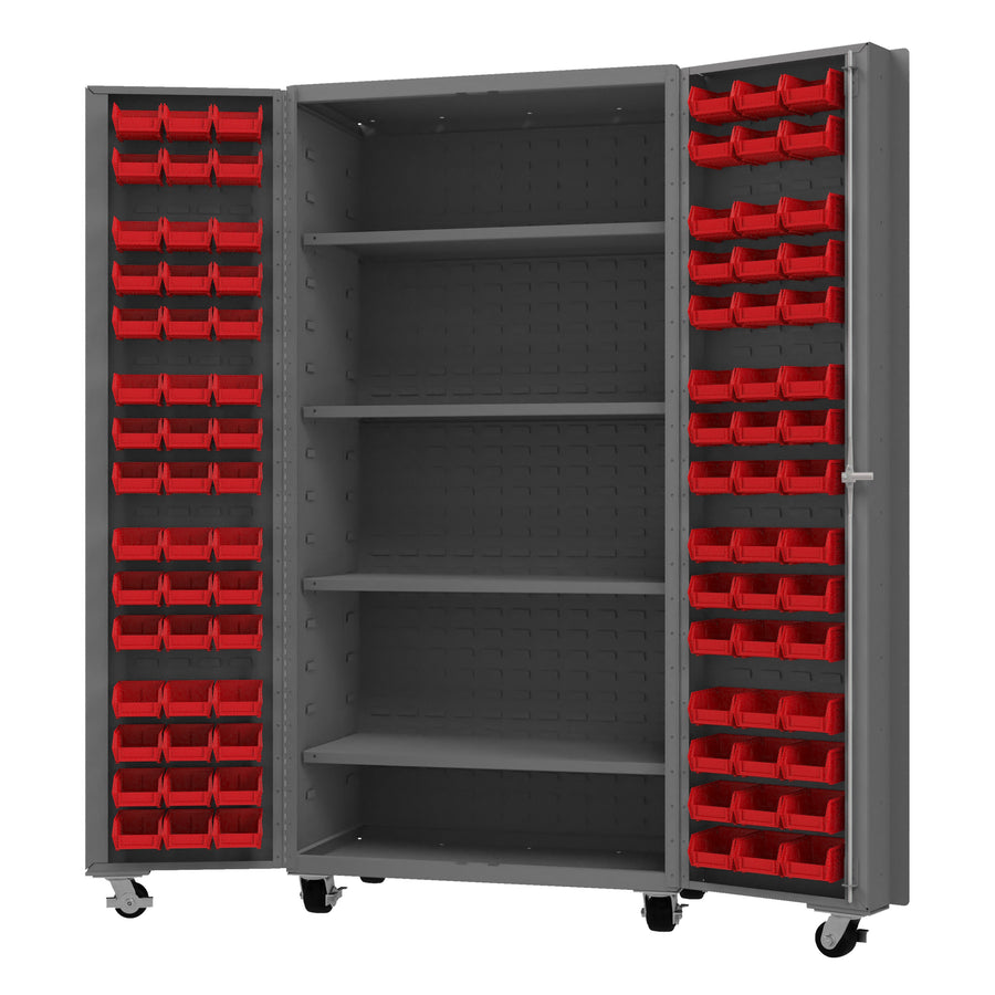 Mobile Cabinet, 96 Bins, 4 shelves