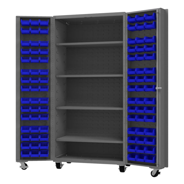 Mobile Cabinet, 96 Bins, 4 shelves