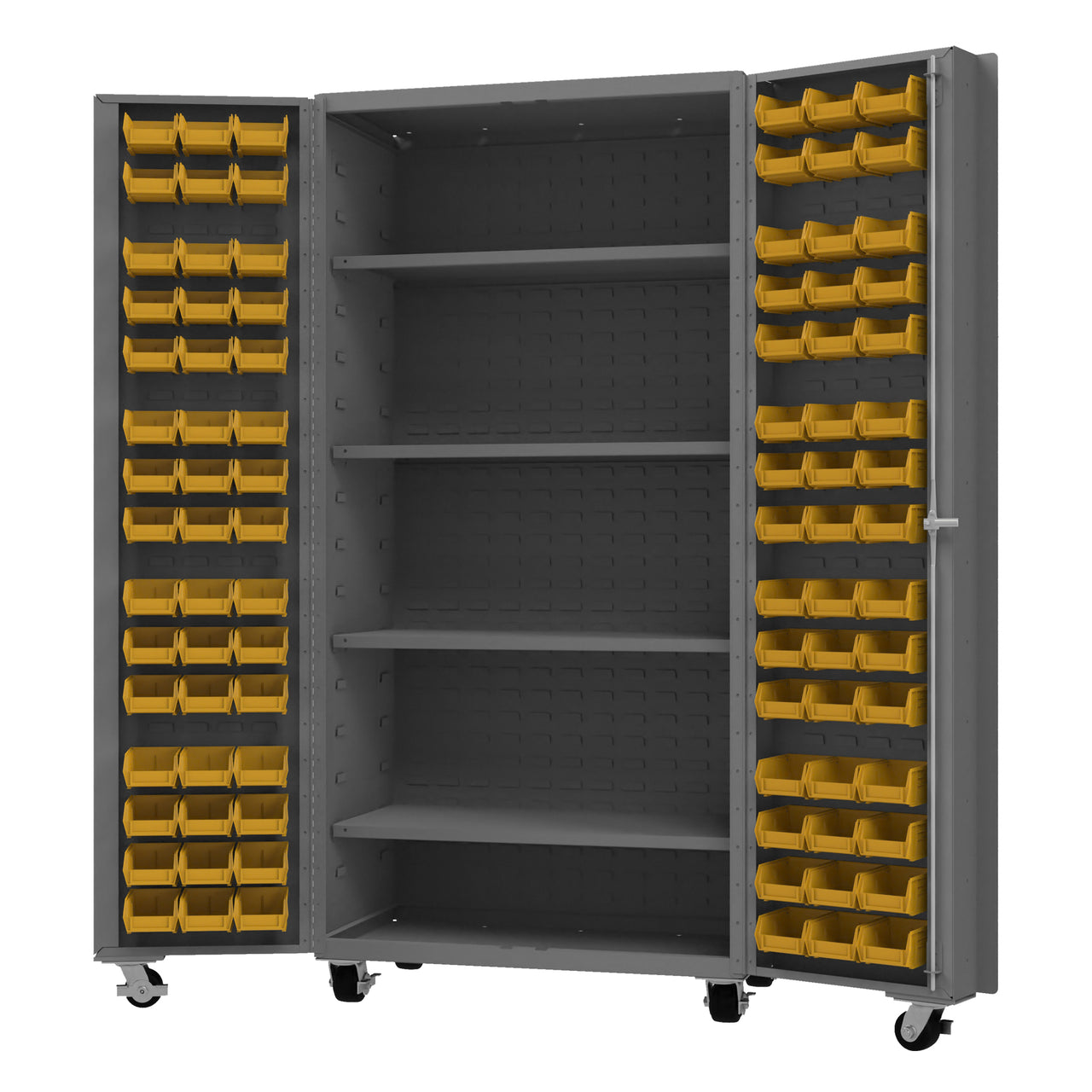 Mobile Cabinet, 96 Bins, 4 shelves