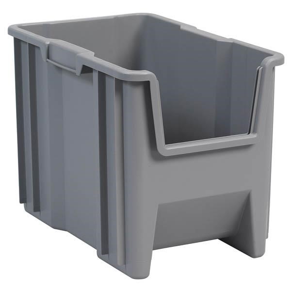 Akro-Mils® Stak-N-Store Bin, 17 1/2"L x 12 1/2"H x 10 7/8"W, Gray, 1/Each