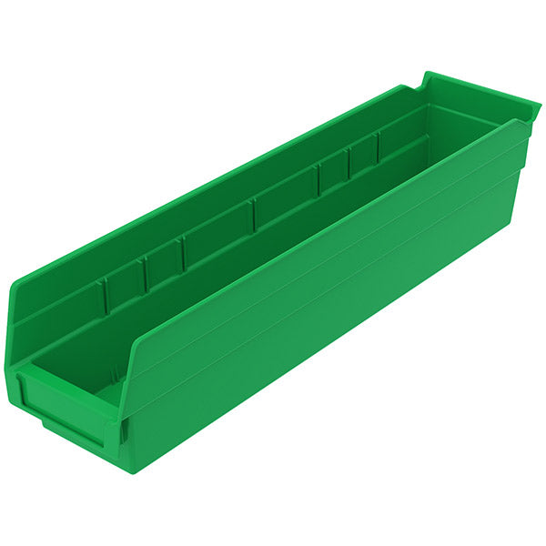 Akro-Mils® Shelf Bin, 17 7/8"L x 4"H x 4 1/8"W, Green, 1/Each