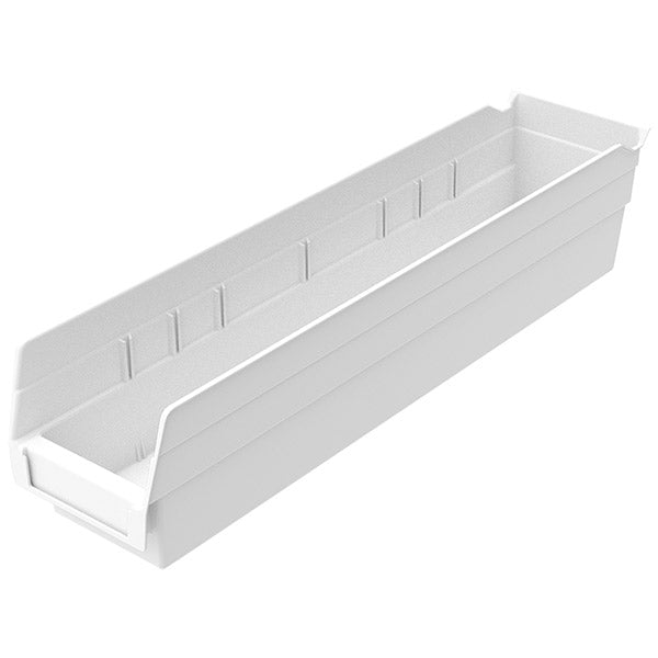 Akro-Mils® Shelf Bin, 17 7/8"L x 4"H x 4 1/8"W, White, 1/Each