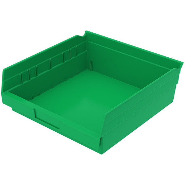 Akro-Mils® Shelf Bin, 11 5/8"L x 4"H x 11 1/8"W, Green, 1/Each