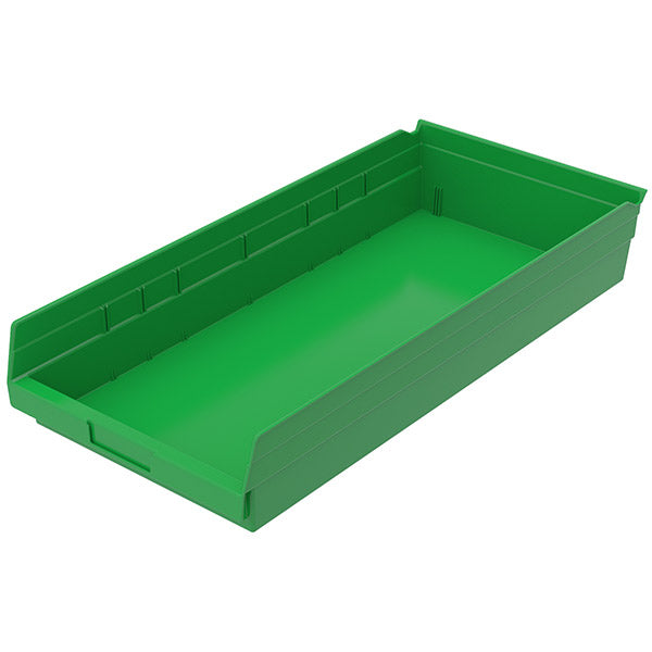 Akro-Mils® Shelf Bin, 23 5/8"L x 4"H x 11 1/8"W, Green, 1/Each