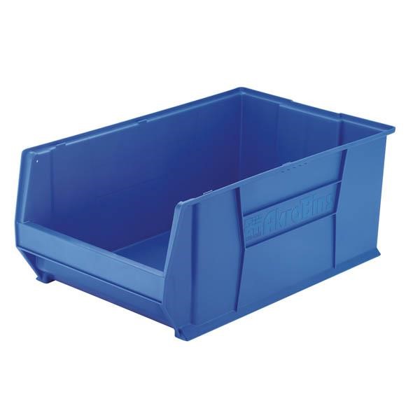 Akro-Mils® Super-Size AkroBins® Storage Bins, 29 1/4"L x 12"H x 18 3/8"W, Blue, 1/Each