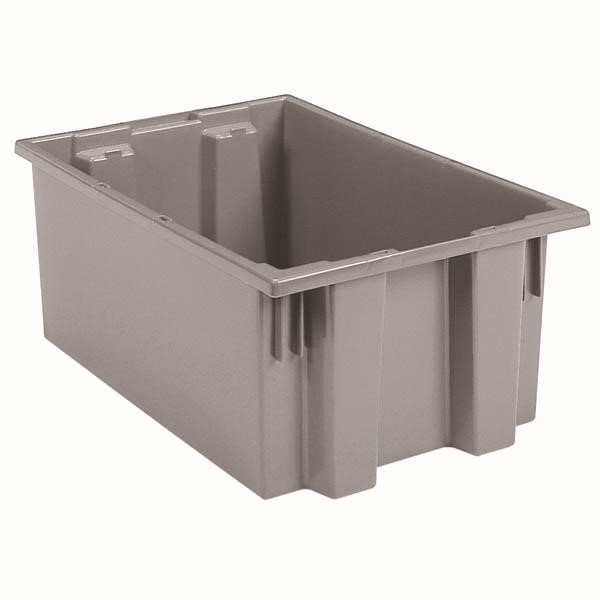 Akro-Mils® Nest & Stack Tote, 19 1/2"L x 10"H x 15 1/2"W, Gray, 1/Each