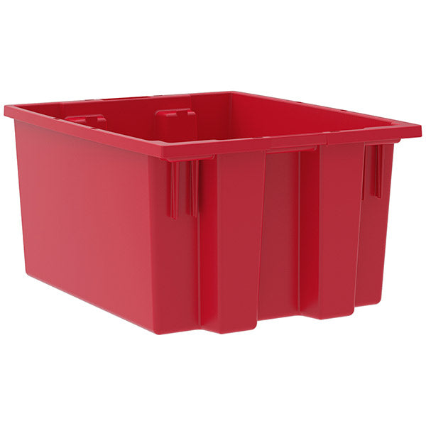 Akro-Mils® Nest & Stack Tote, 19 1/2"L x 10"H x 15 1/2"W, Red, 1/Each