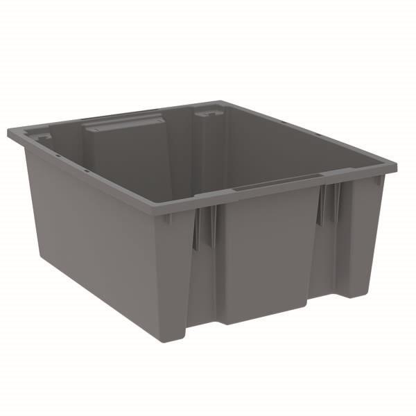 Akro-Mils® Nest & Stack Tote, 23 1/2"L x 10"H x 19 1/2"W, Gray, 1/Each