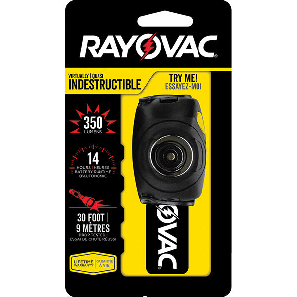 Rayovac® 3AAA LED Virtually Indestructible High Performance Headlight, Black, 1/Each