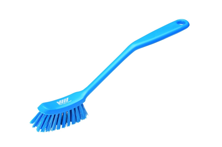 Dish Brush Stiff Bristles Blue