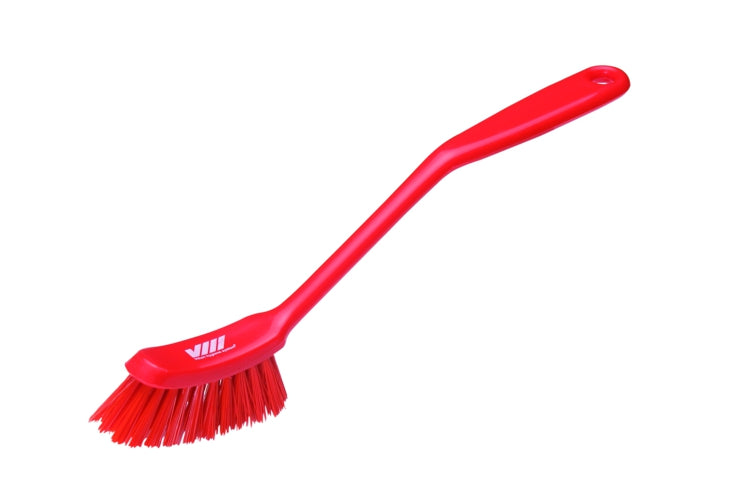 Dish Brush Stiff Bristles Red