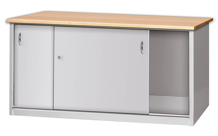 Pucel 30" x 72" Door Bench Cabinet w/ Wood Top