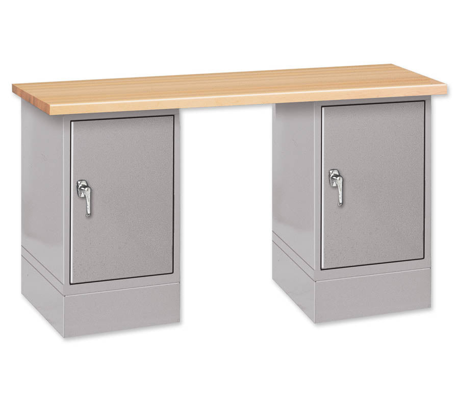 Pucel 28" x 60" Door Cabinet Bench w/ Steel Top