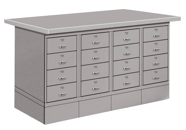 Pucel Drawer Base Bench w/ Steel Top