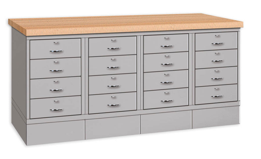 Pucel Drawer Base Bench w/ Wood Top