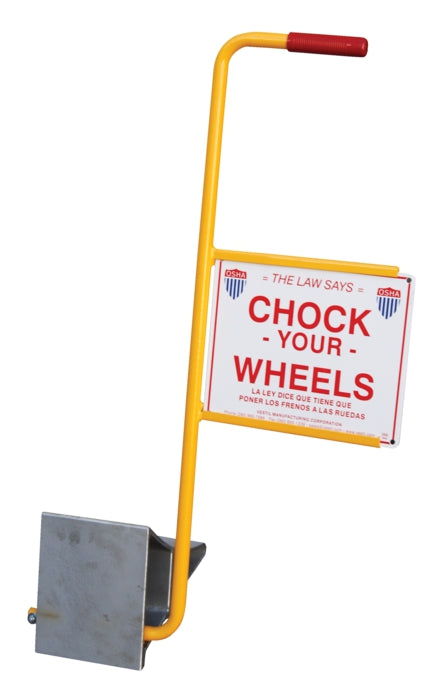 Vestil Aluminum Wheel Chock with Handle & Sign