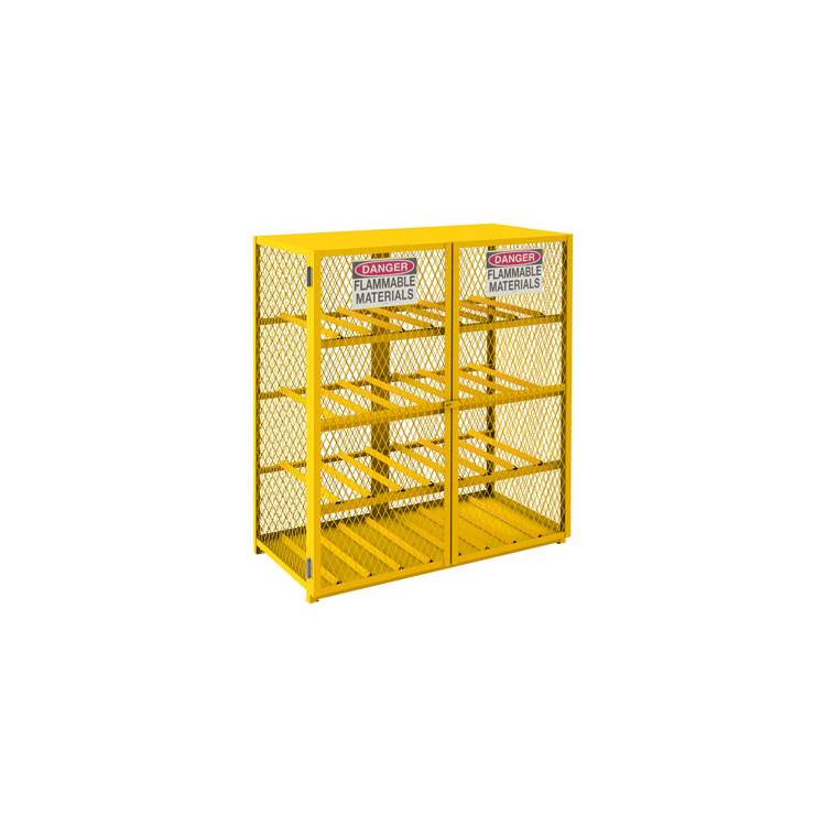 DURHAM ECON GAS CYL CAB, 16CYL, SC, #50 YELLOW - Model EGCC16-SC-50