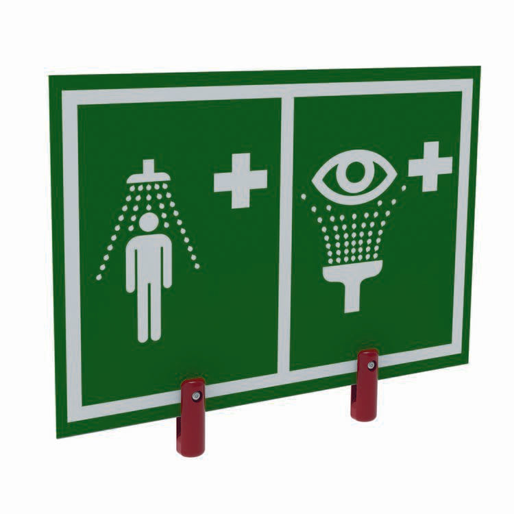 Universal Safety Shower and Eye/Face Wash Sign With Brackets, Outdoor Showers With Insulation