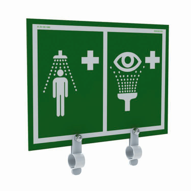 Universal Safety Shower and Eye and Face Wash Sign With Brackets, Showers without Insulation