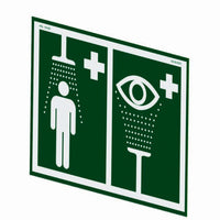 Thumbnail for Universal Safety Shower and Eye/Face Wash Sign For Wall Mounting