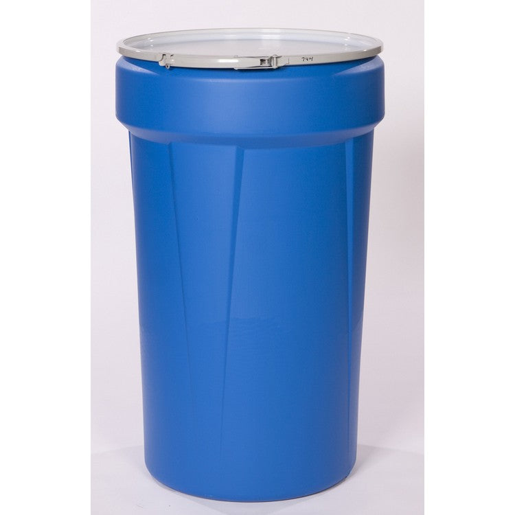 Eagle 55-Gallon Open Head Drum, Blue w/Metal Lever Lock