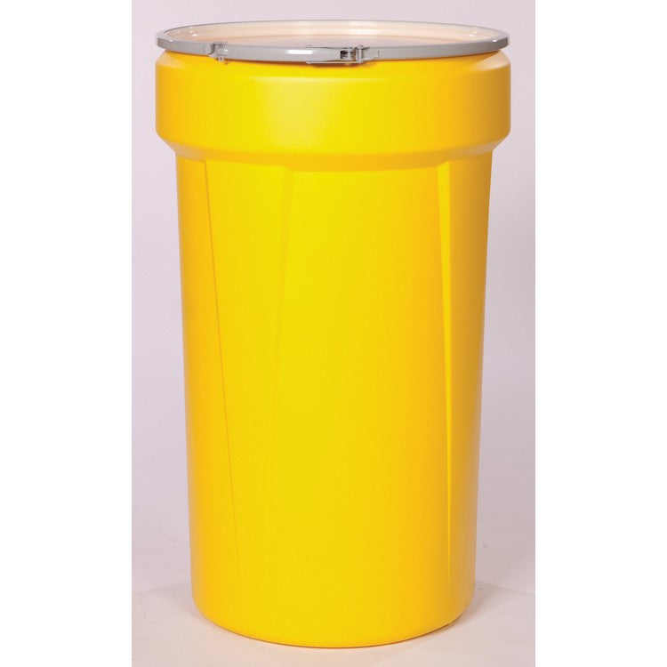 Eagle 55-Gallon Open Head Drum, Yellow w/Metal Lever Lock