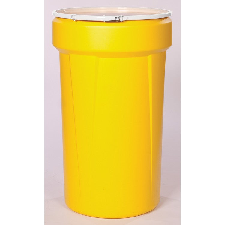 Eagle 55-Gallon Open Head Drum, Yellow w/Plastic Lever Lock
