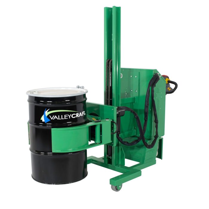 Valley Craft Drum Lift & Rotator - Fully Powered Lift/Rotate/Drive, Grip Connection, Counterweighted, 78"H, 1000 lb. Capacity