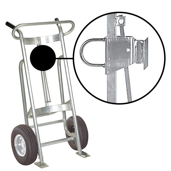 Valley Craft 2-Wheel Drum Hand Truck - Aluminum, (2) Pneumatic Wheels, 1000 lb. Capacity, Standard Chime Hook for Steel/Plastic/Fiber Drums