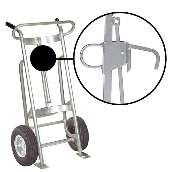 Valley Craft 2-Wheel Drum Hand Truck - Aluminum, (2) Pneumatic Wheels, 1000 lb. Capacity, Chime Hook for Steel/Plastic/Fiber Drums w/ Locking Cover