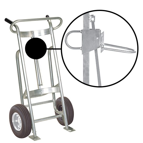 Valley Craft 2-Wheel Drum Hand Truck - Aluminum, (2) Pneumatic Wheels, 1000 lb. Capacity, Chime Hook for Plastic Drums