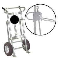 Thumbnail for Valley Craft 2-Wheel Drum Hand Truck - Aluminum, (2) Pneumatic Wheels, 1000 lb. Capacity, Chime Hook for Plastic Drums