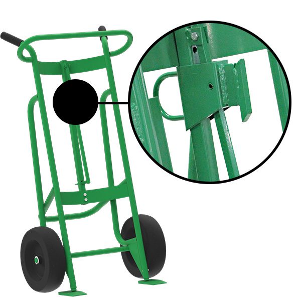 Valley Craft 2-Wheel Drum Hand Truck - Steel, (2) Pneumatic Wheels, 1000 lb. Capacity, Standard Chime Hook for Steel/Plastic/Fiber Drums