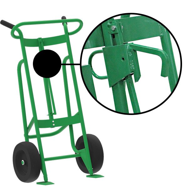 Valley Craft 2-Wheel Drum Hand Truck - Steel, (2) Pneumatic Wheels, 1000 lb. Capacity, Chime Hook for Steel/Plastic/Fiber Drums w/ Locking Cover