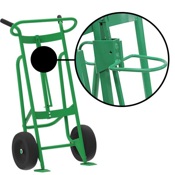 Valley Craft 2-Wheel Drum Hand Truck - Steel, (2) Pneumatic Wheels, 1000 lb. Capacity, Chime Hook for Plastic Drums